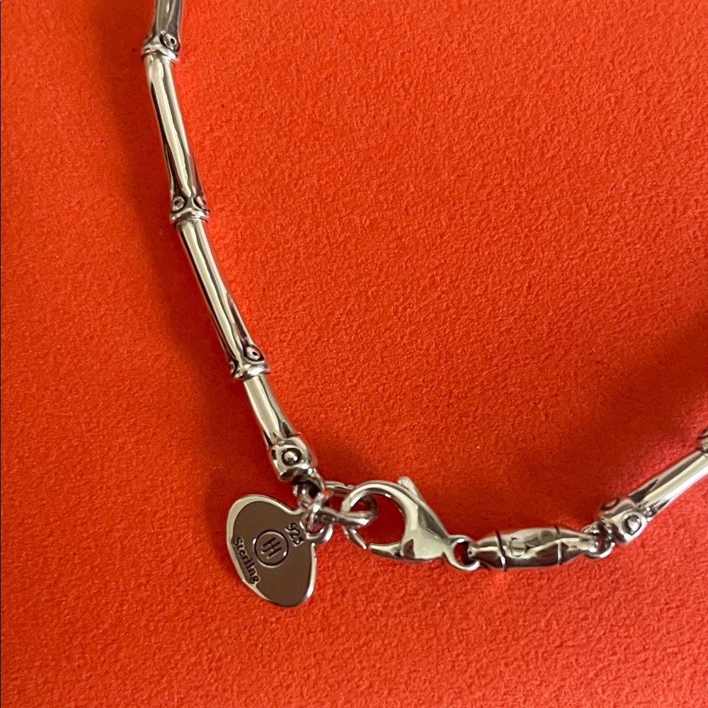 John Hardy Silver Bamboo Link Bracelet with Orange Pouch - Picture 4 of 4